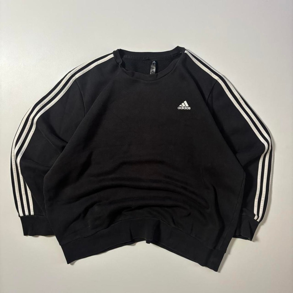 Black Adidas 3-Stripes Crewneck Sweatshirt - 2XL